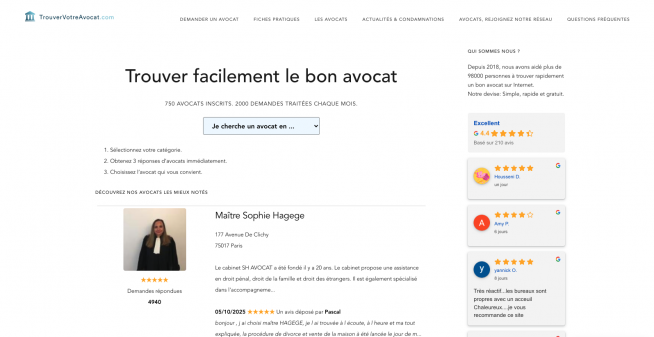 trouver avocat compétent spécialisé en ligne